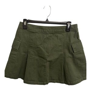 Blue Rain Women Olive Green Pleated Mini Skirt Size Medium
